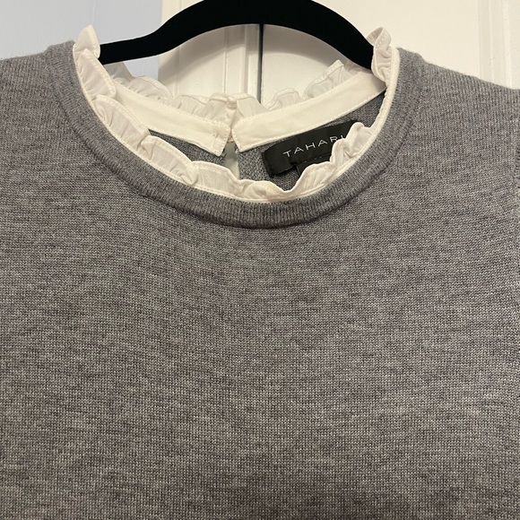 Tahari Gray Merino Wool Sweater Dress - Picture 5 of 9